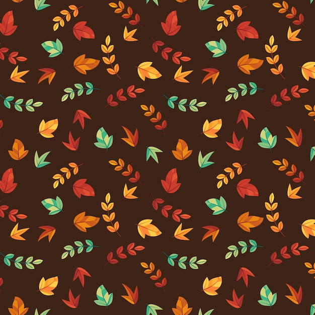 Vetor padrão de folhas de outono sem emenda