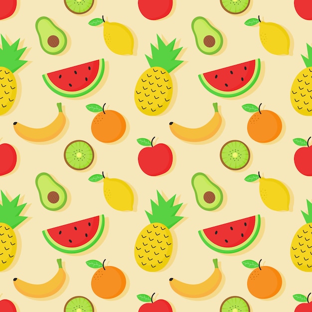 Padrão de frutas tropicais sem emenda