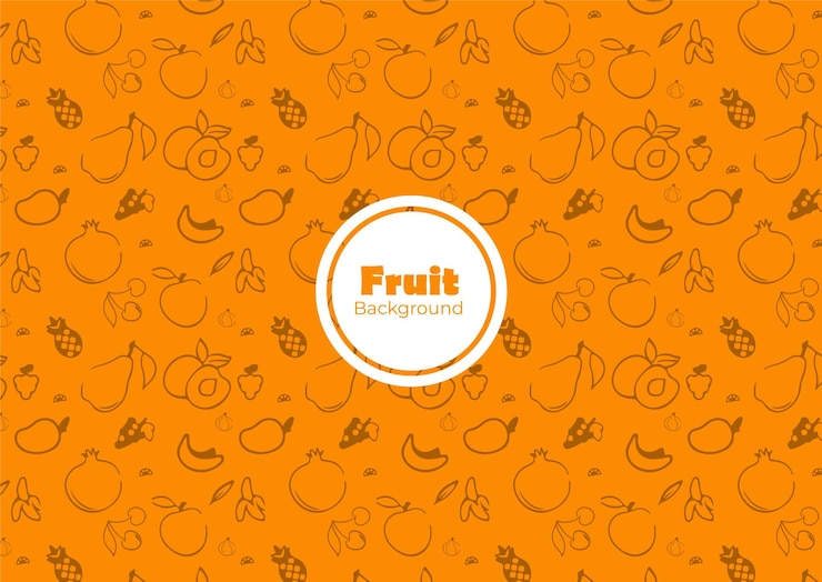 Vetor padrão de frutas vetorial fundo sem costura de frutas