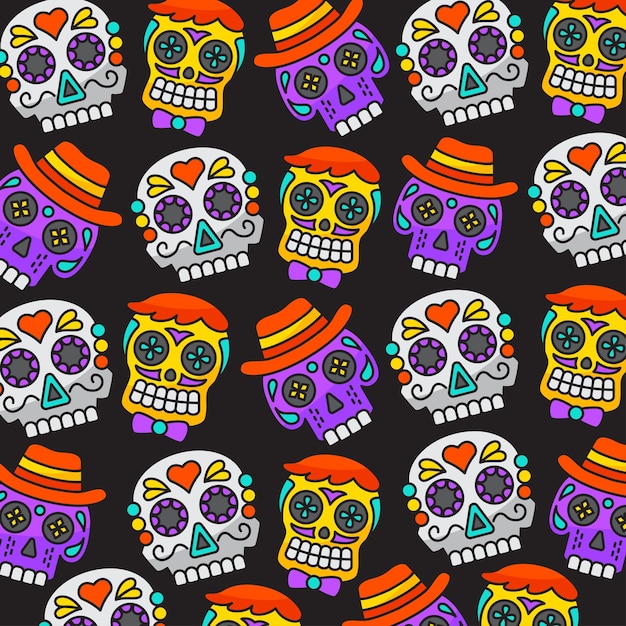 Padrão de fundo de celebração Die de muertos