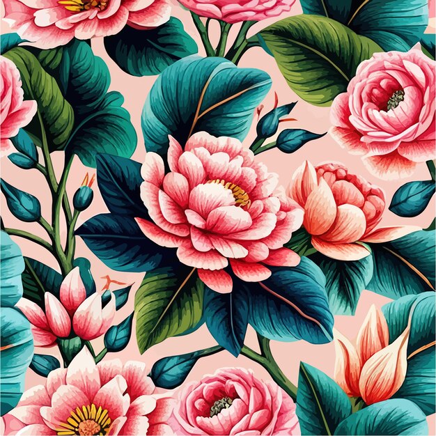 Padrão de fundo floral desenho de primavera textura decorativa papel de parede flores bonitas folhas stylelezd em