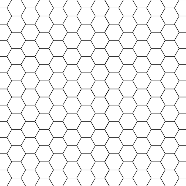 padrão de hexágono vetorial com linha fina