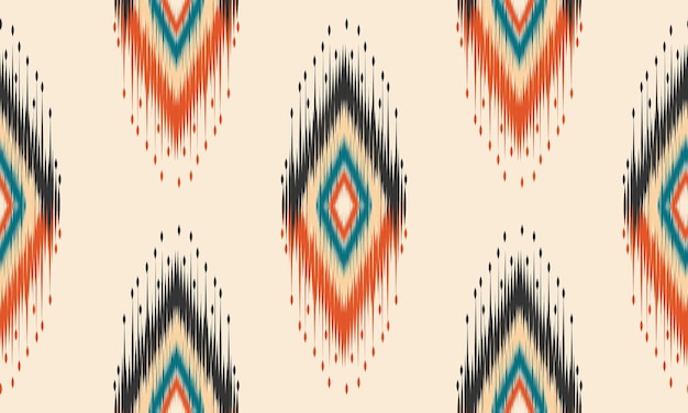 Padrão de ikat oriental geométrico étnico tradicional design para plano de fundo, tapete, papel de parede, roupas, embrulho, batik, tecido, estilo vector illustration.embroidery.