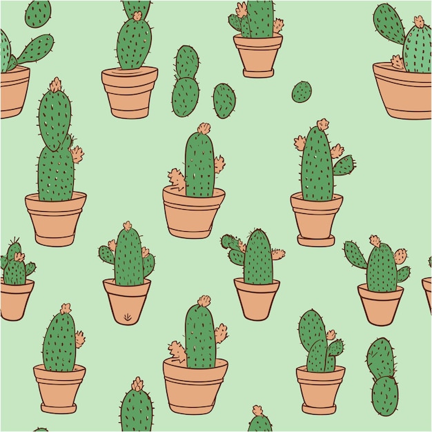 Padrão de ilustração de cacto