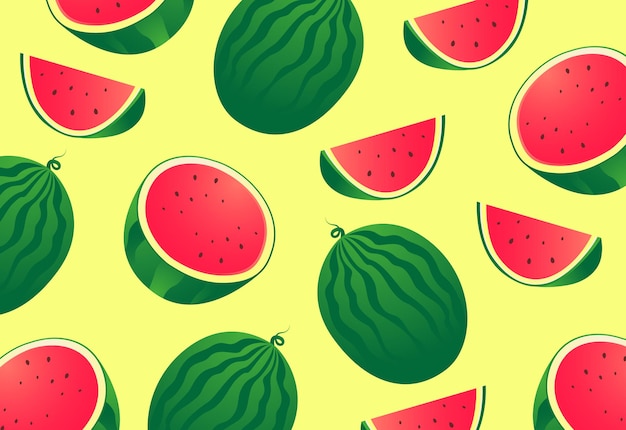 Padrão de ilustração de melancia fresca