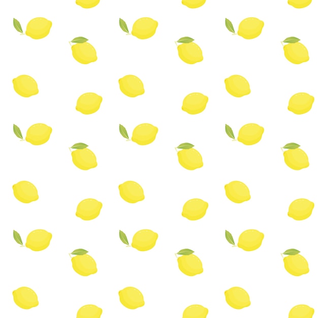 Padrão de limão amarelo sobre fundo branco