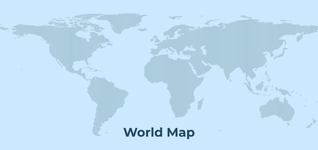 Padrão de linha de fundo do mapa mundial vetorial