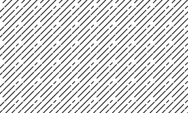 Padrão de linhas diagonais pretas isoladas sem costura em branco