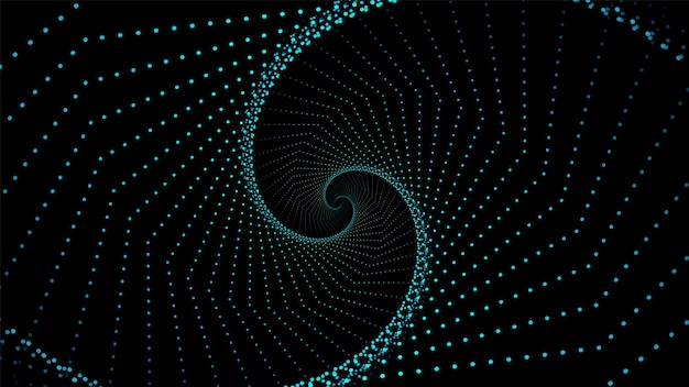 Padrão de linhas geométricas de explosão de fractal vetorial em cores azuis verdes isoladas em fundo preto