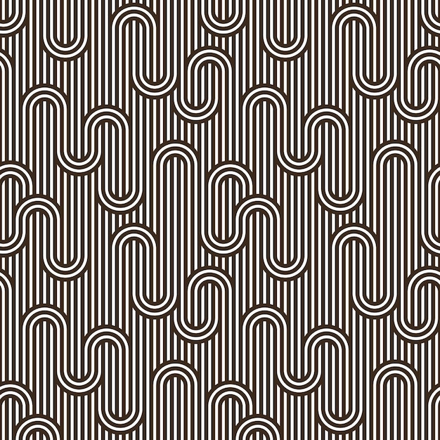 Padrão de linhas sem emenda, fundo abstrato do vetor geométrico listrado, rede linear listrada, labirinto óptico, rede da web.