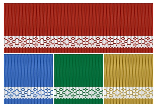 Padrão de malha de natal com ornamento branco para banner de site ou design horizontal de venda ano novo