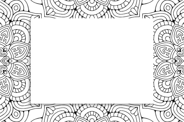 Padrão de mandala decorativa decorativa com copyspace.