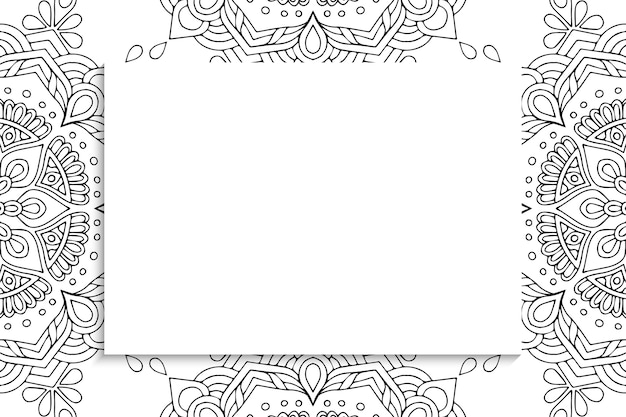 Vetor padrão de mandala decorativa decorativa com copyspace.