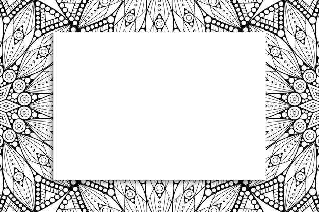 Vetor padrão de mandala decorativa decorativa com copyspace.