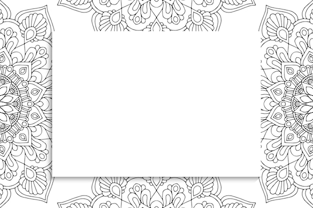 Padrão de mandala decorativa decorativa com copyspace.