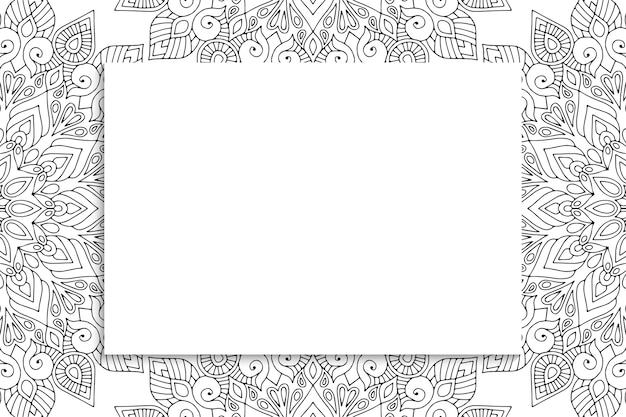 Vetor padrão de mandala decorativa decorativa com copyspace.