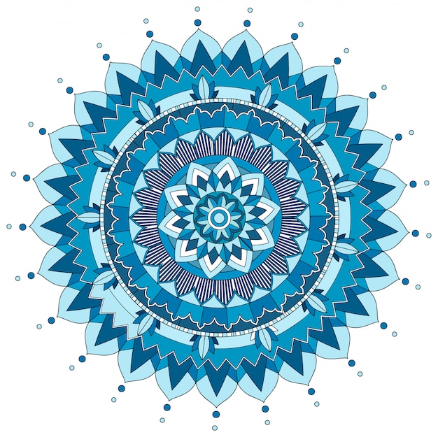 Padrão de mandala em azul