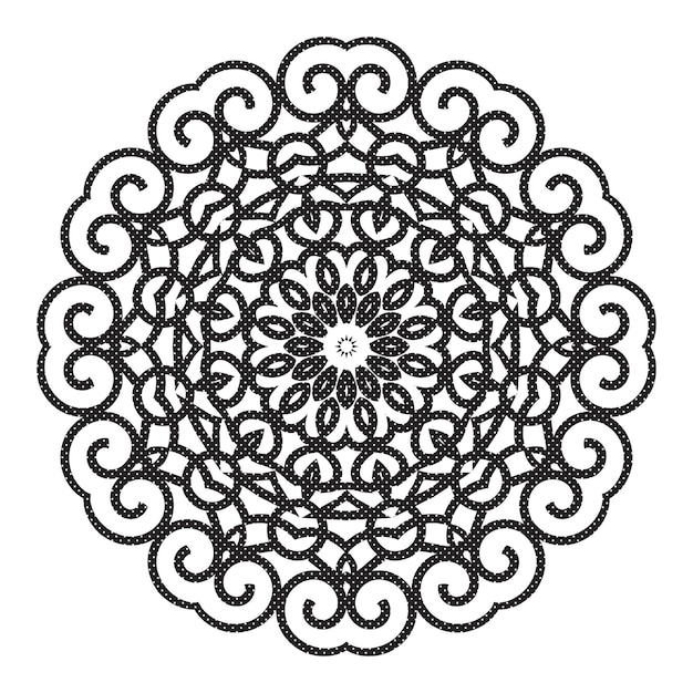 Padrão de mandala livro de colorir arte papel de parede design azulejo padrão cartão de saudação adesivo laço