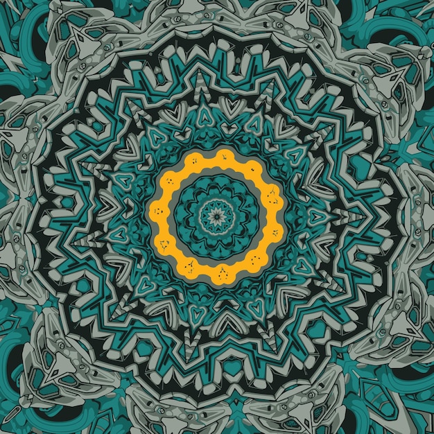 Padrão de mandala sem costura desenhado à mão abstrato fundo geométrico floral estilizado decorativo decoração ornamentada étnica tribal ornamento turco indiano árabe