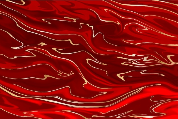 Padrão de mármore líquido vermelho ou marrom com linhas de veias douradas fundo de luxo artístico líquido adequado para design têxtil de rótulo de cartaz ilustração vetorial