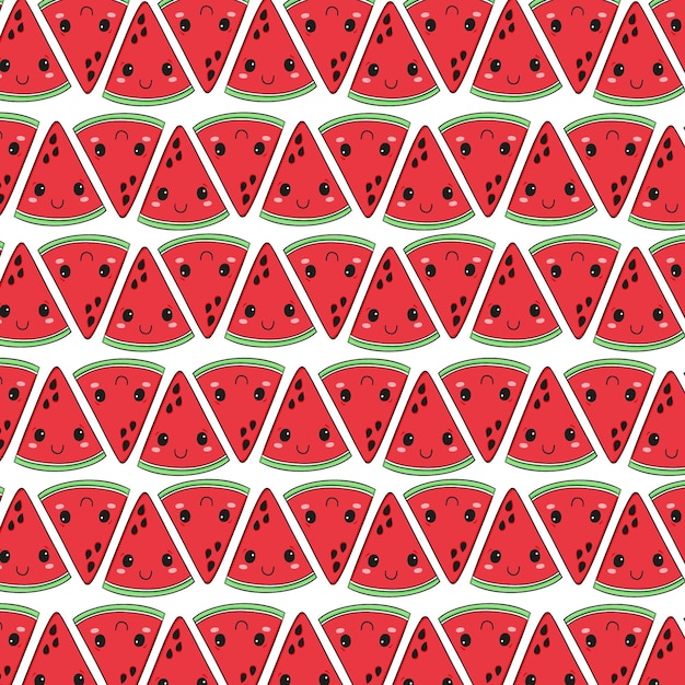 padrão de melancia em estilo de desenho à mão
