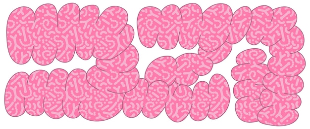 Vetor padrão de microbioma intestinal em intestinos abstratos microbiota intestinal humana com bactérias probióticas saudáveis