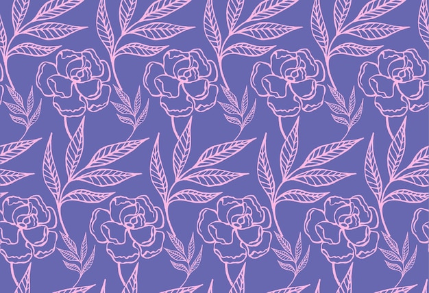 Padrão de moda bonito de flores em ilustração vetorial de estilo boho