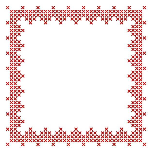 Vetor padrão de moldura de borda de ponto cruz perfeito para design de banner de natal