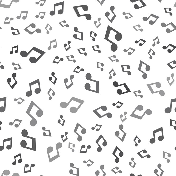 Vetor padrão de música sem costura em um design criativo de ícone de música simples de fundo branco
