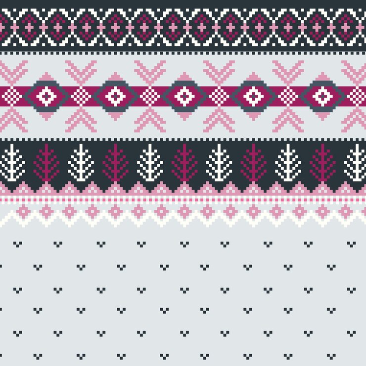 Vetor padrão de natal vetorial fundo de malha textura de inverno de natal tricô suéter estampado sem costura