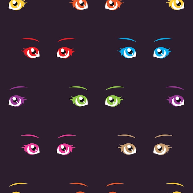 olhos femininos de anime 11485184 Vetor no Vecteezy