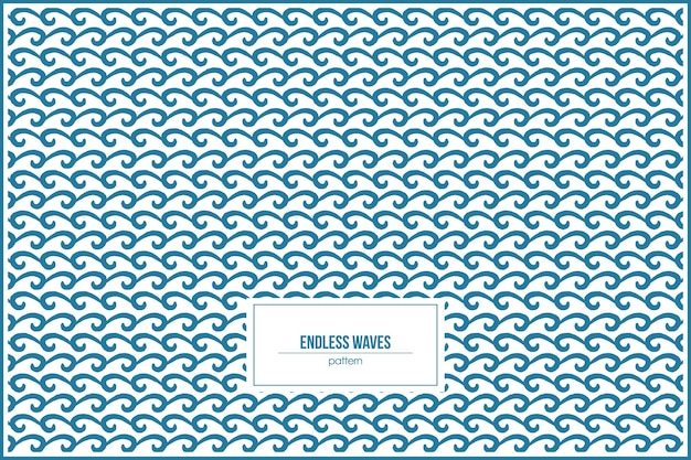 padrão de ondas azuis sem fim com estilo batik