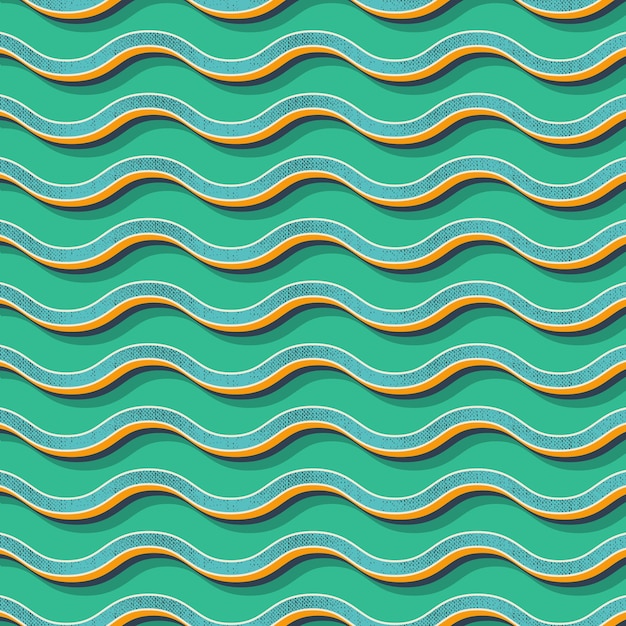 Padrão de ondas retrô, fundo geométrico abstrato nos anos 80, estilo dos anos 90. ilustração geométrica simples