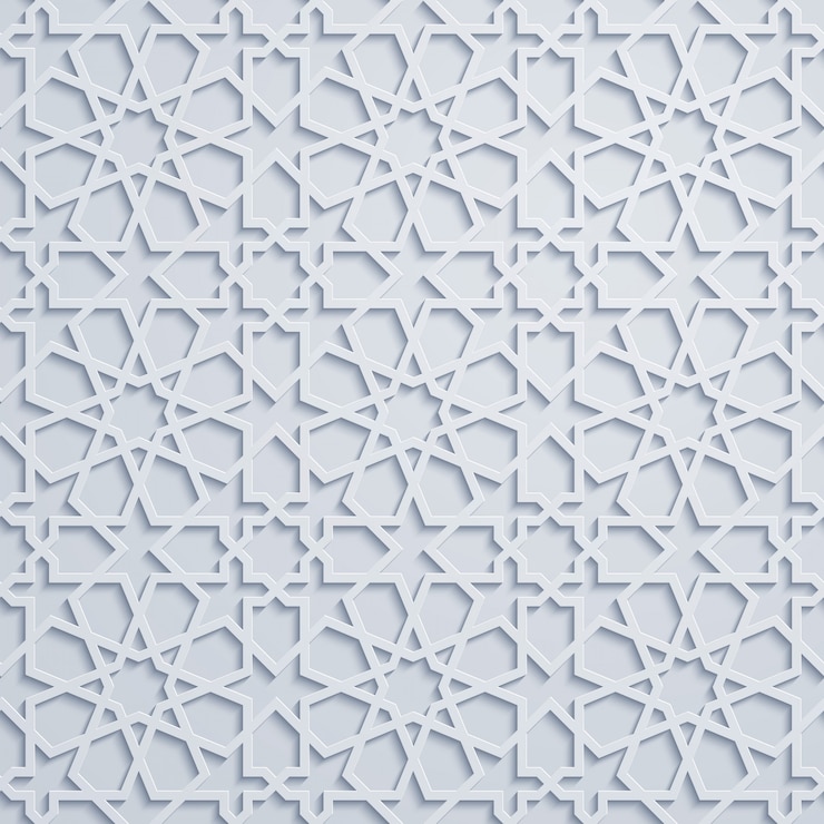 Vetor padrão de ornamento geométrico árabe de marrocos