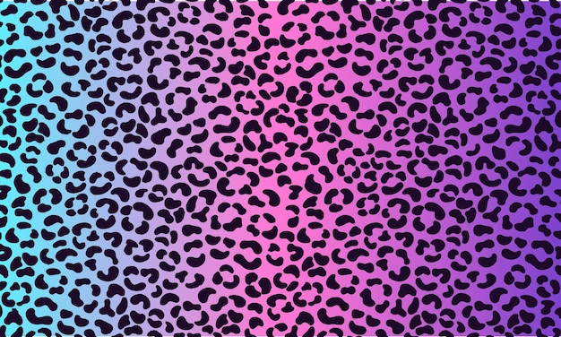 Padrão de pele de leopardo e ilustração perfeita de pele de chita com fundo colorido