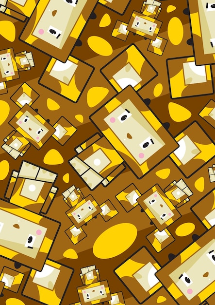 Padrão de personagem girafa de desenho animado fofo