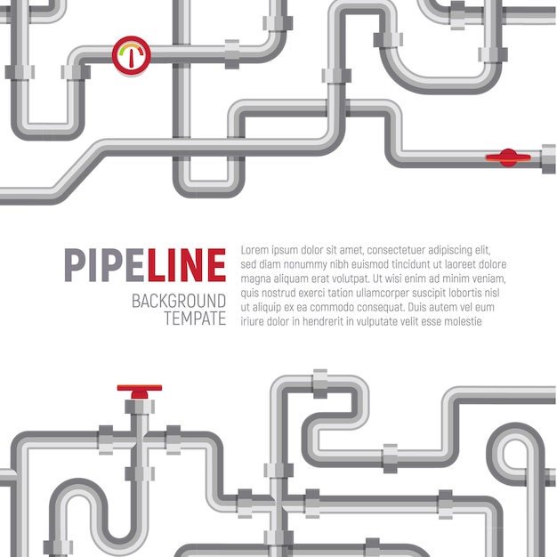 Vetor padrão de pipelines em modelo de pôster com modelo de texto, ilustração vetorial