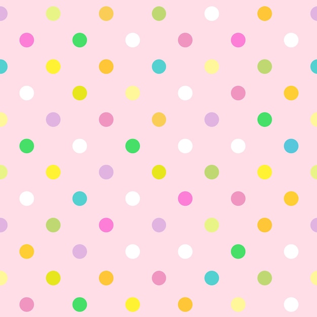 Padrão de polka dot textura colorida sem costura