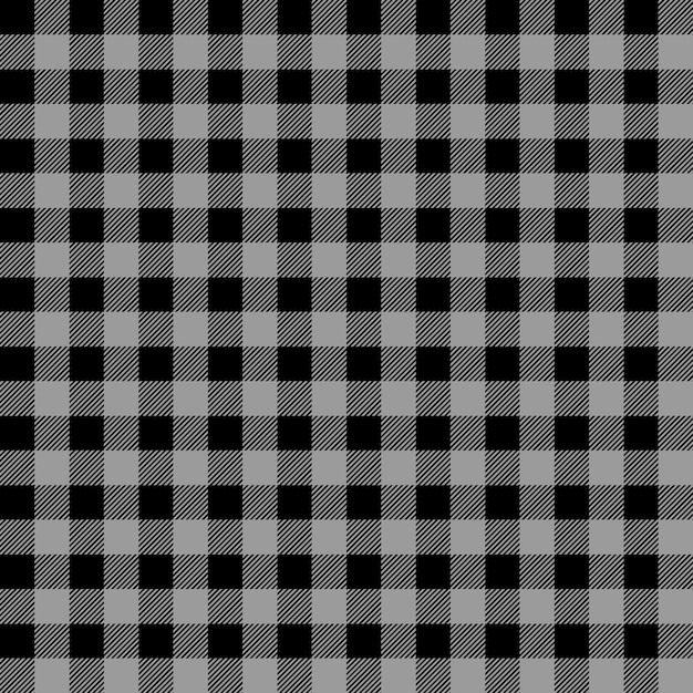Padrão de quadros de búfalo grisalho e preto sem costuras