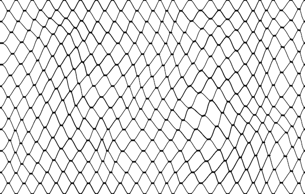 Padrão de rede de peixe ou fundo de grade de malha de rede de corda de pesca vetor textura ondulada tecido de rede de linhas pescador ou caça captura fundo de padrão de treliça de malha pura e marinha