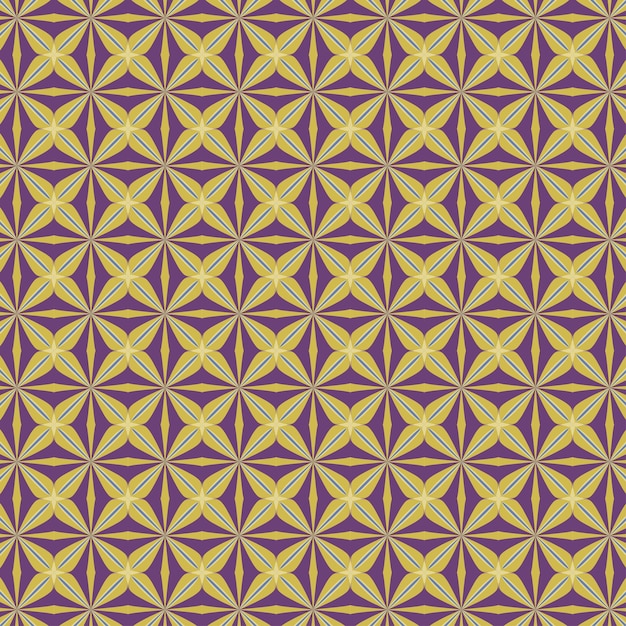 Padrão de repetição sem costura de Moaic criativo amarelo e roxo