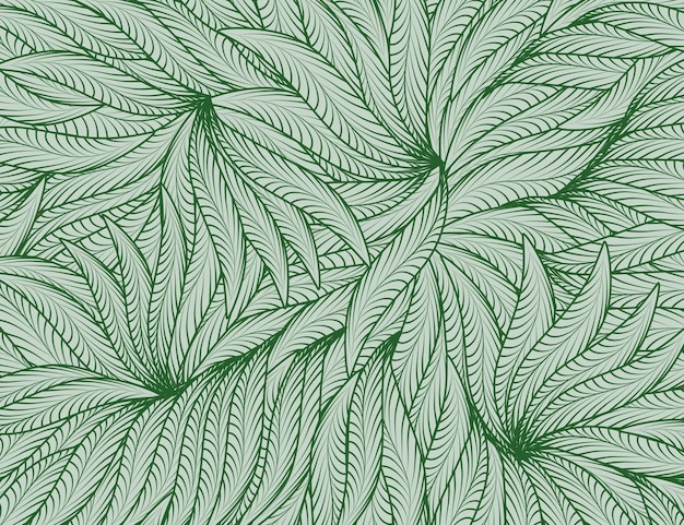 Vetor padrão de samambaia de folhas verdes para capa