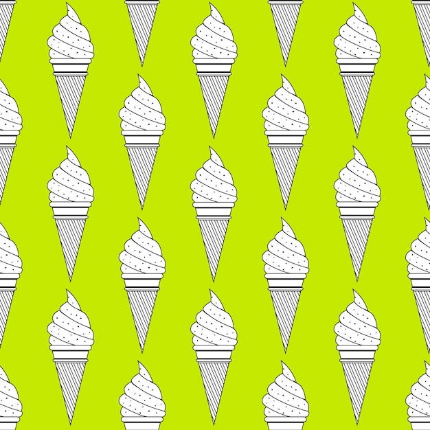Padrão de sorvete, fundo colorido de verão. ilustração de estilo elegante e luxuoso