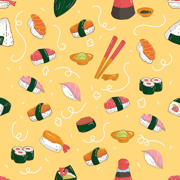 padrão de sushi sem costura