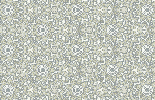 Padrão de tecido de design de mandala floral verde
