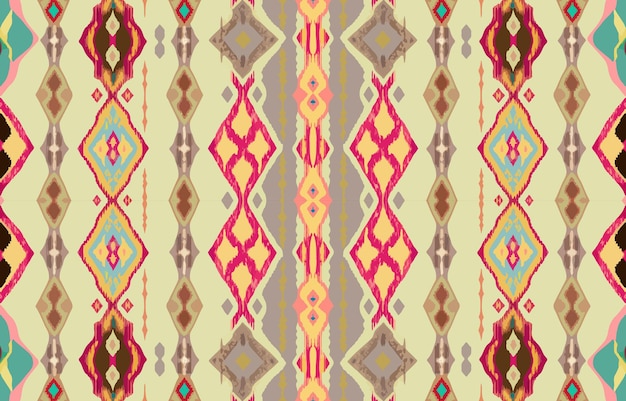 Vetor padrão de tecido étnico sem costura abstrato folclórico tradicional antigo vintage retrô linha gráfica desfocada