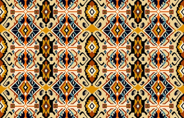 Padrão de tecido étnico sem costura Abstrato tradicional folclórico antigo vintage retrô linha gráfica têxtil
