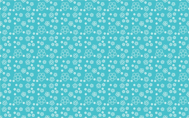 padrão de tecido floral branco sem costura isolado em vetor bonito de fundo azul