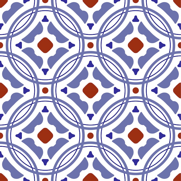 Padrão de telha cerâmica, vintage em azulejos com retalhos coloridos estilo turco, ornamento floral decorativo de portugal