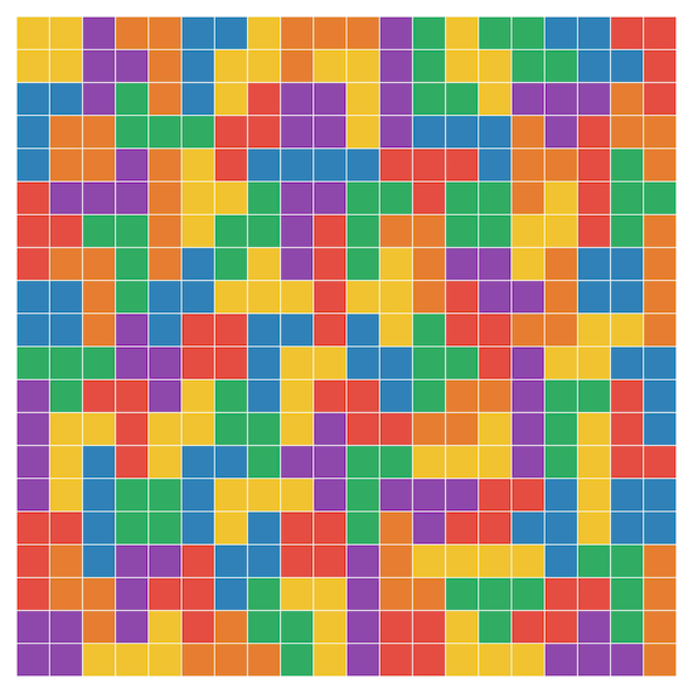 Padrão de tetris de cores de interface do usuário plana sem costura sem ilustração vetorial de linhas